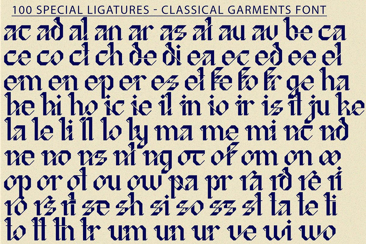 Classical Garments Font, a Blackletter Font by 177Studio (Photo 8 of 9)