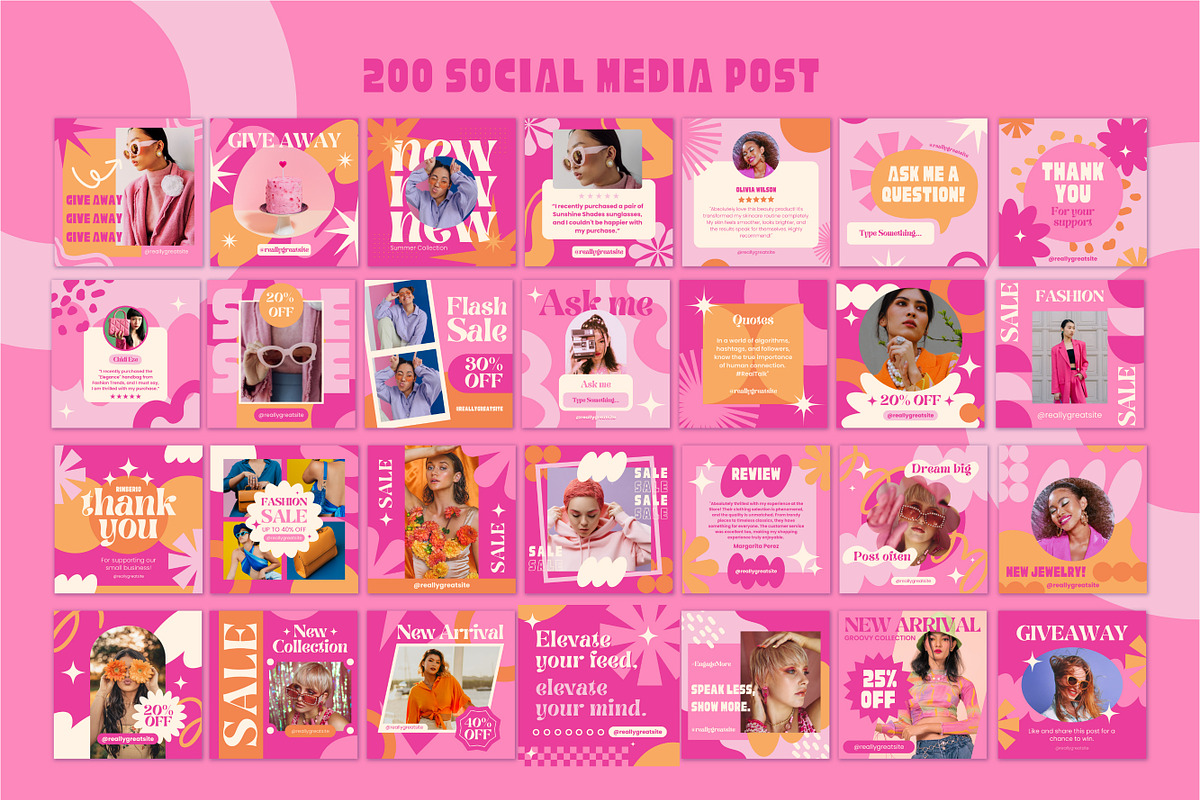 200 Social Media Posts Templates, a Templates & Theme by TemplateCastleStore (Photo 2 of 10)