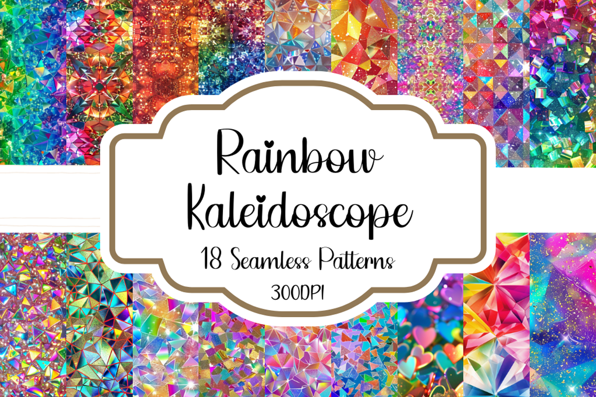 Rainbow Kaleidoscope Patterns, a Pattern Graphic by PrintablesByFranklyn (Photo 1 of 4)