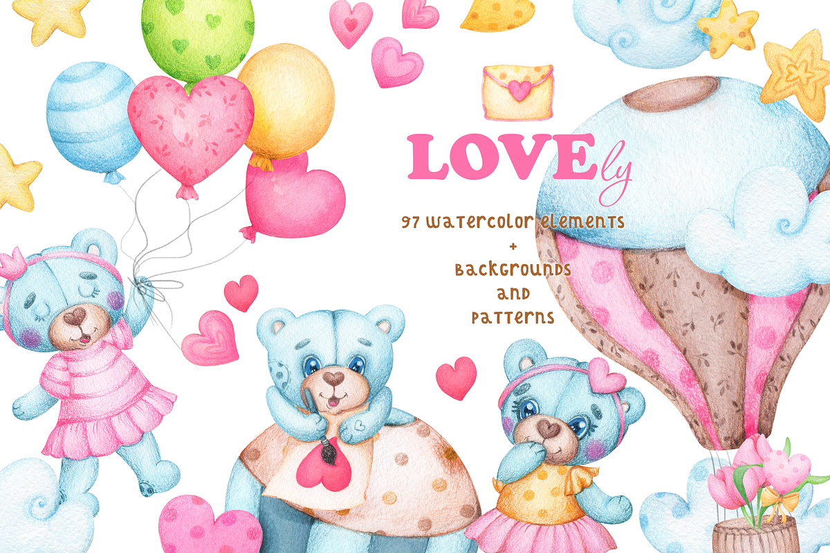 LOVELy watercolor collection, an Illustration by Tatiana Troian (Photo 1 of 8)