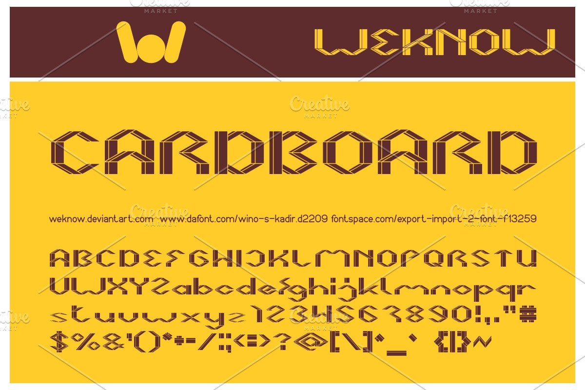 card board font