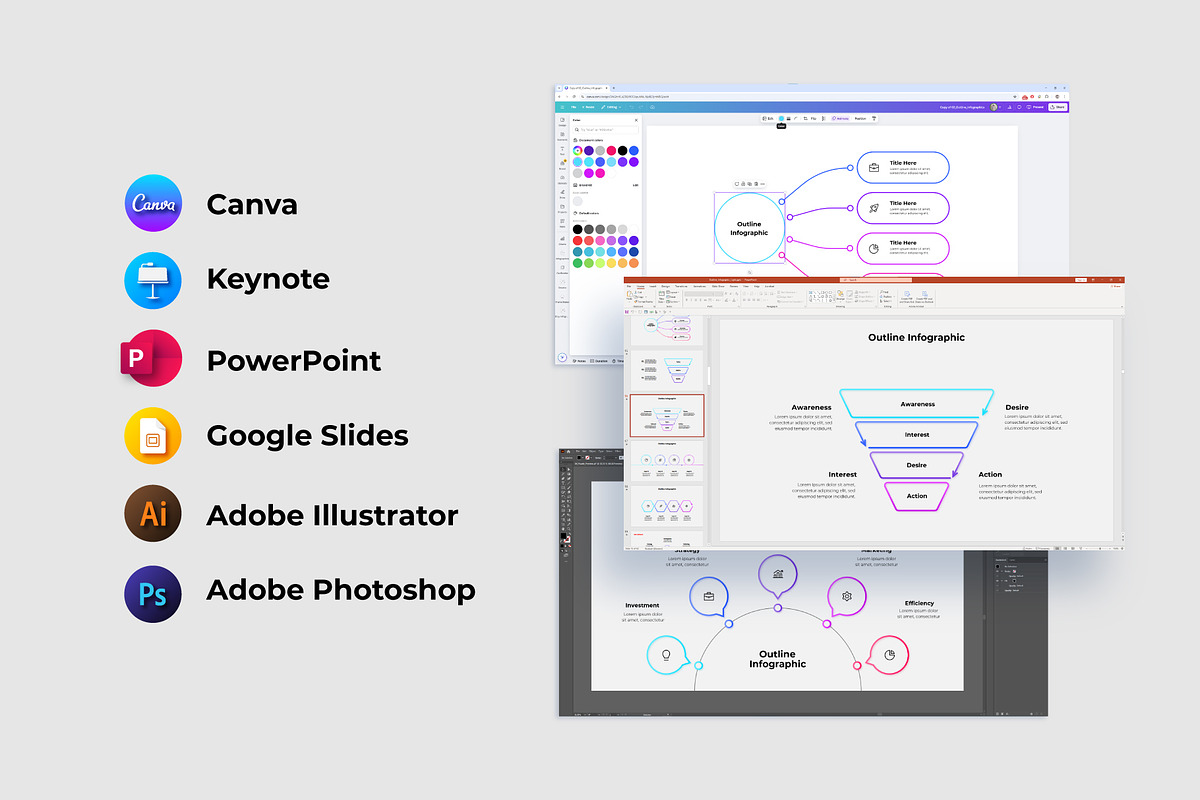Outline Canva Animated Infographics, a Presentation Template by Abert (Photo 3 of 12)