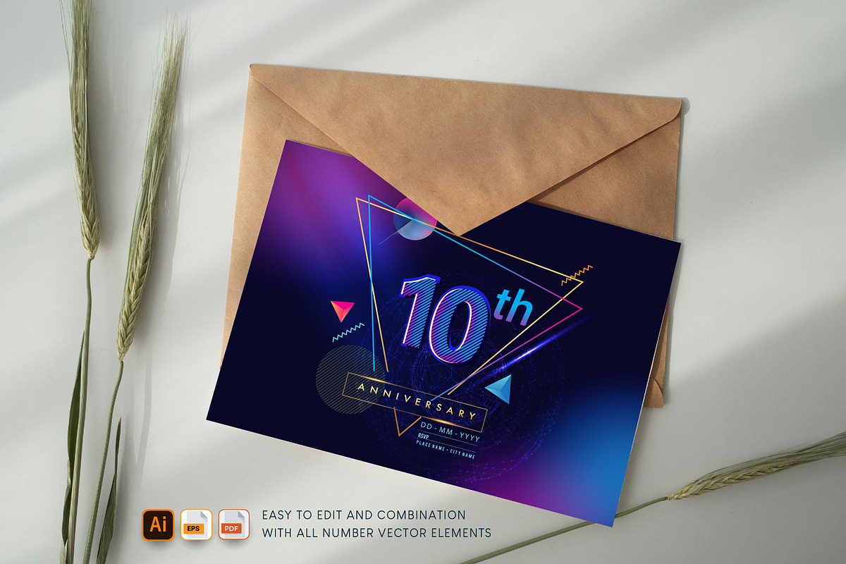 Anniversary Logo-Colorful Background, a Graphic by OtpirusGraphic (Photo 2 of 4)