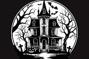 Haunted Halloween Silhouette Set, an Illustration by Creativeshirt (Thumbnail 9 of 9)