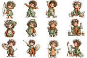 Whimsical Christmas Boy Clipart, an Illustration by CraftArtStudio (Thumbnail 2 of 6)