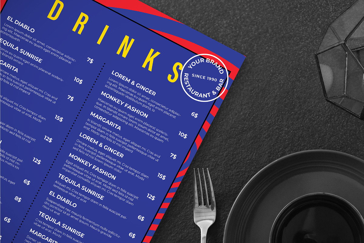 Bar Menu Template, a Flyer Template by BrandPacks (Photo 3 of 6)