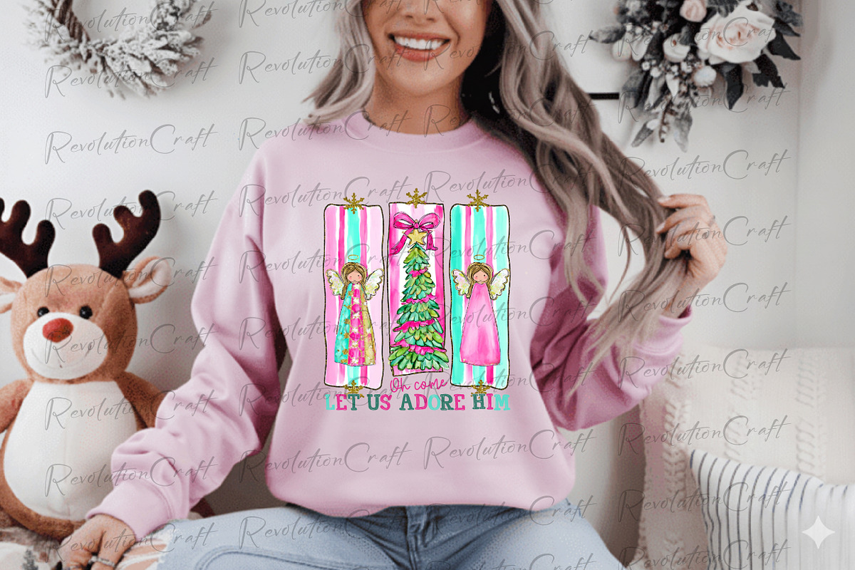 Oh Come Let us Adore Him,Preppy Xmas, an Illustration by OK Design (Photo 4 of 4)