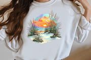 Watercolor Beach Sunset PNG Clipart, a Seasonal Illustration by Designworld (Thumbnail 7 of 8)