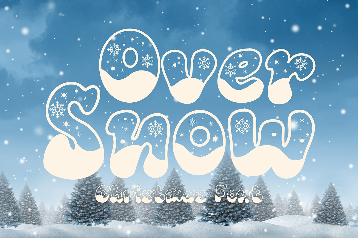 Over Snow is a cute Christmas font, a Handwritten Font by Brown Cupple (Photo 1 of 7)