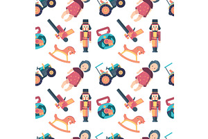 toys pattern. childish funny toys, an Illustration by Multigon
