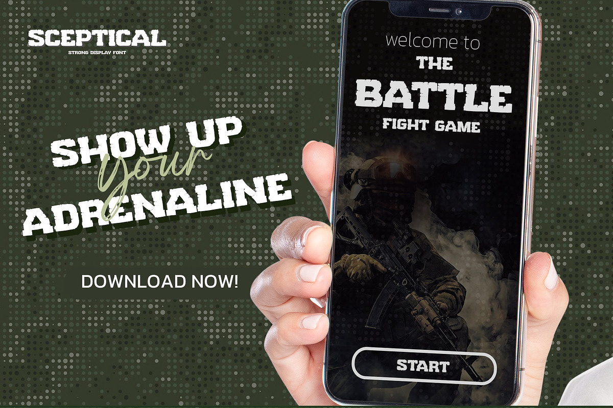 SCEPTICAL - Strong Display Font, a Font by Gassstype (Photo 4 of 8)