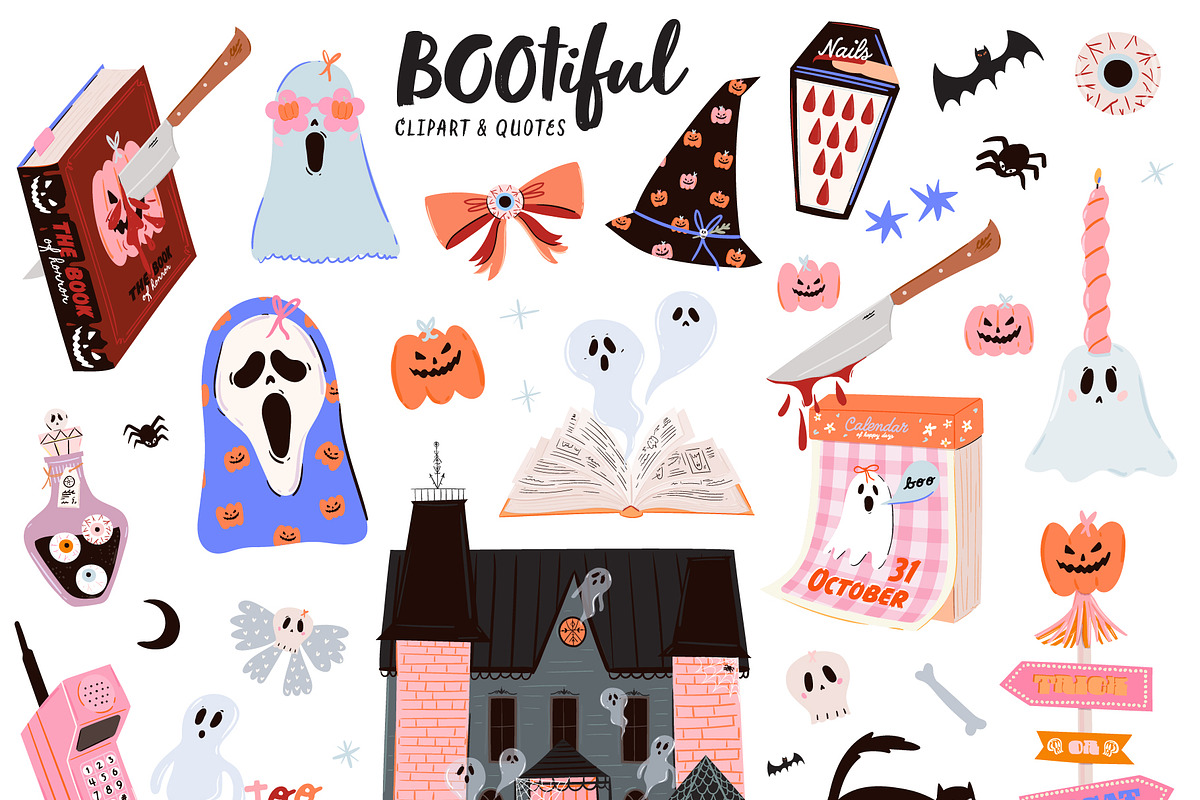 Cute Spooky Halloween Clipart Bundle, an Object Graphic by Ruslana Lubenets (Photo 5 of 21)