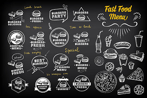 Fast food menu doodles, an Icon by BarcelonaShop