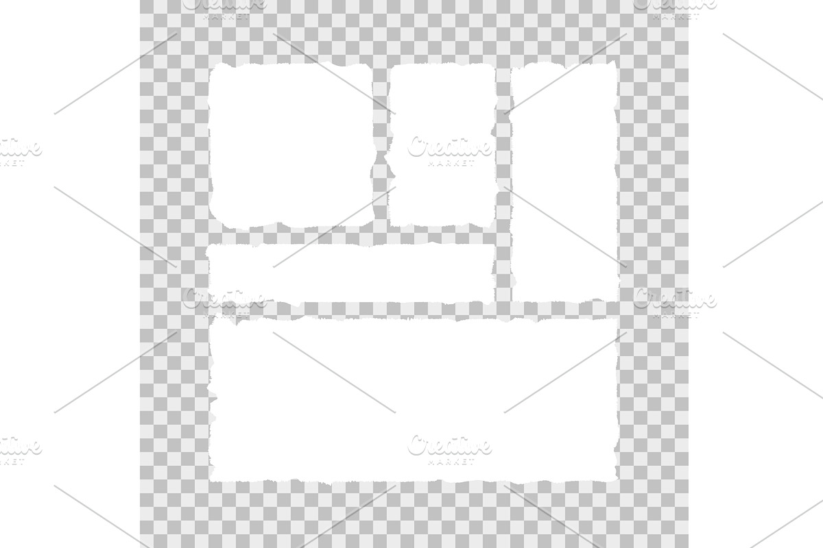 Realistic set of torn white paper, a Texture Illustration by Vector Creator