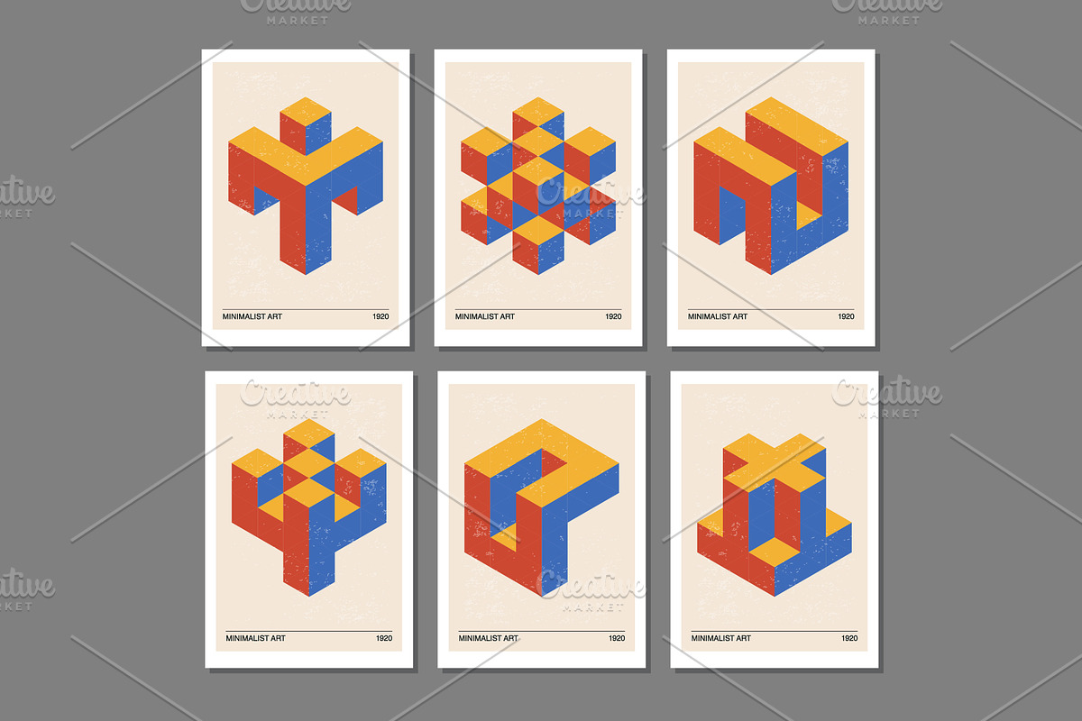 3D Geometry Printable Wall Art Set, a Background Graphic by C Design Studio (Photo 18 of 28)