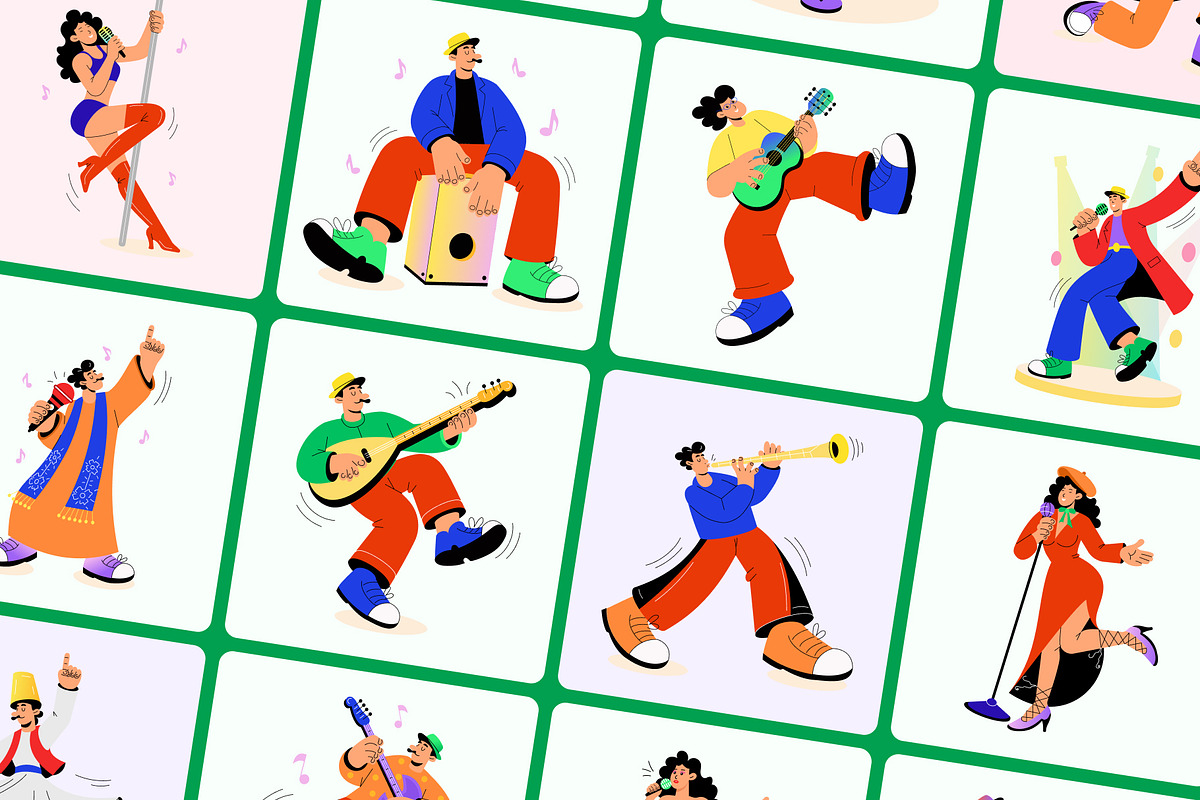 60 Flat Musician Illustrations, a Person Illustration by Creative Stall (Photo 8 of 11)