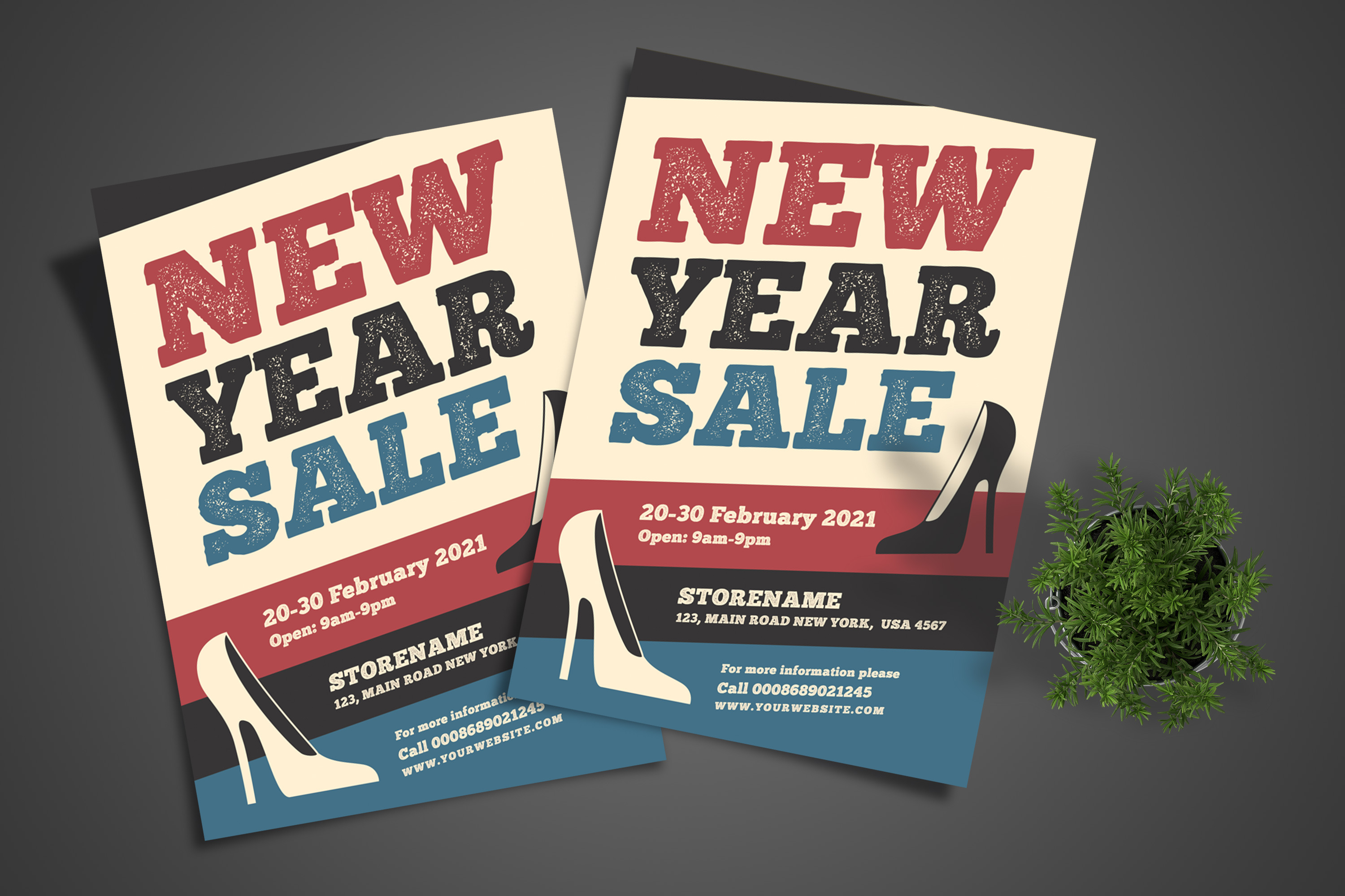Classic New Year Sale Flyer by Boostock  Creative Market