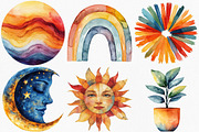 Modern Abstract Boho Clipart, an Illustration by Canvas Craft (Thumbnail 2 of 7)