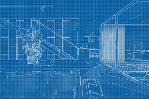 Architecture Blueprint Photo Effect