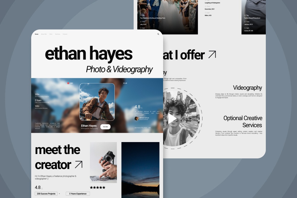 Ethan Hayes - Creative Portfolio UI, a Landing Page Template by productype1 (Photo 4 of 5)