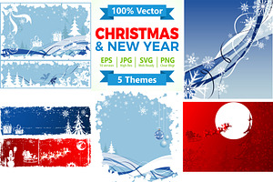 Christmas and New Year Backgrounds, a Decorative Illustration by TAlex