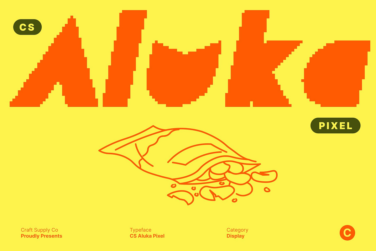 CS Aluka Pixel, a Sans Serif Font by Craft Supply Co. (Photo 1 of 8)