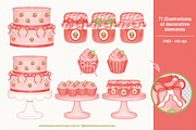 Strawberry - Cliparts Set, an Illustration by Estudio Daiane Barbosa (Thumbnail 6 of 10)