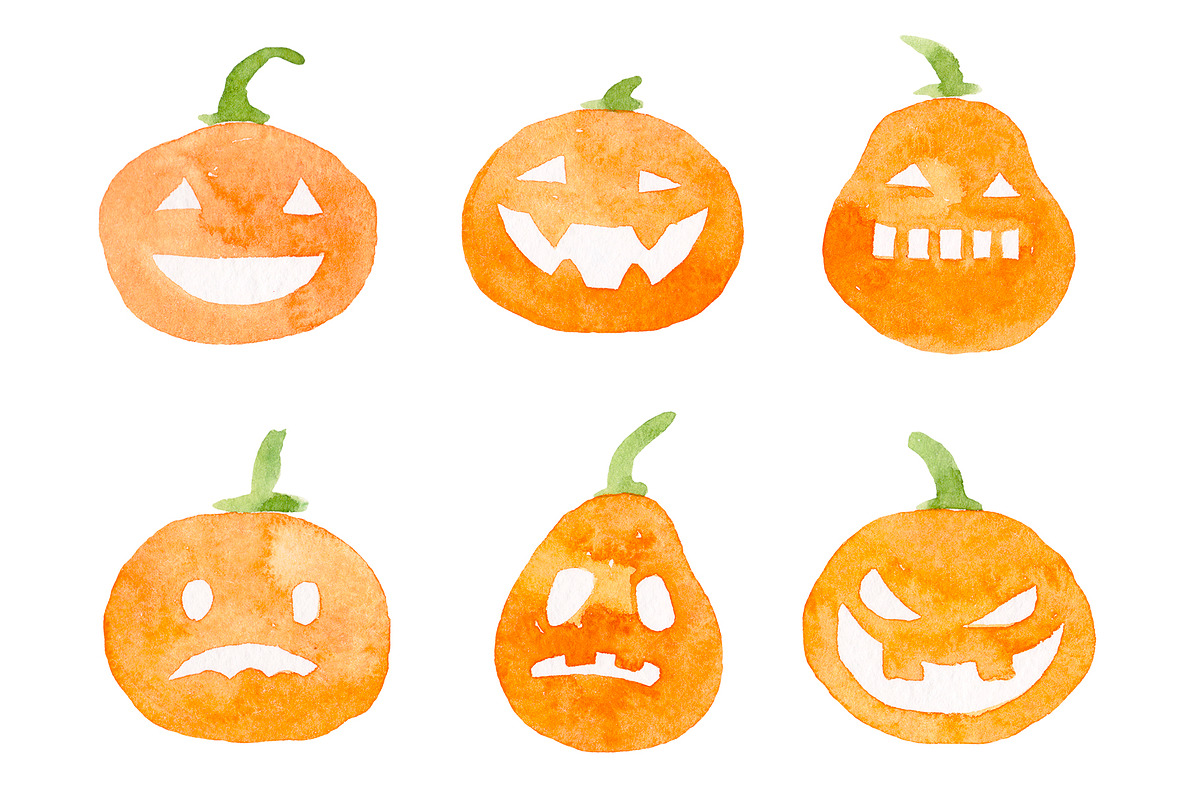 Halloween watercolor set, a Decorative Illustration by Katya Zlobina (Photo 3 of 3)