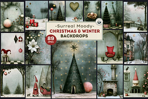 Surreal Moody Christmas Backdrops