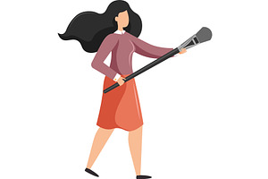 Woman artist or web designer with, an Illustration by Sky Pics Studio