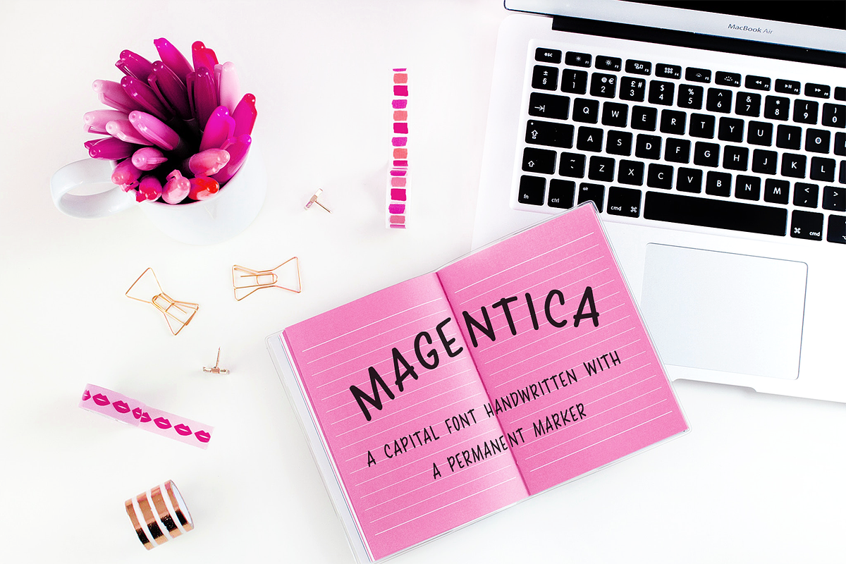 Magentica Caps Font + Capital Worksh
