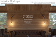 Interior Mockup, Ranch Cabin Log, a Household Mockup by Designed By Gorovaya (Thumbnail 1 of 5)