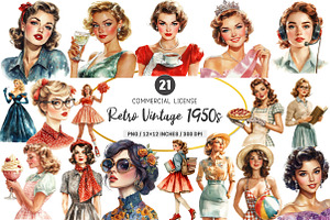 Retro Vintage 1950s PNG, an Illustration by SinaCreation
