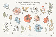 Rabbits and flowers (eps and png), a Decorative Illustration by long summer (Thumbnail 3 of 5)