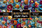 3D Colorful Beaded Felt Flower Paper, a Pattern Graphic by Creative Store (Thumbnail 1 of 4)