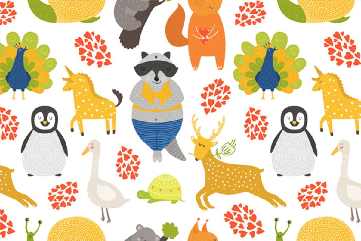 8 Seamless patterns with animals preview 2