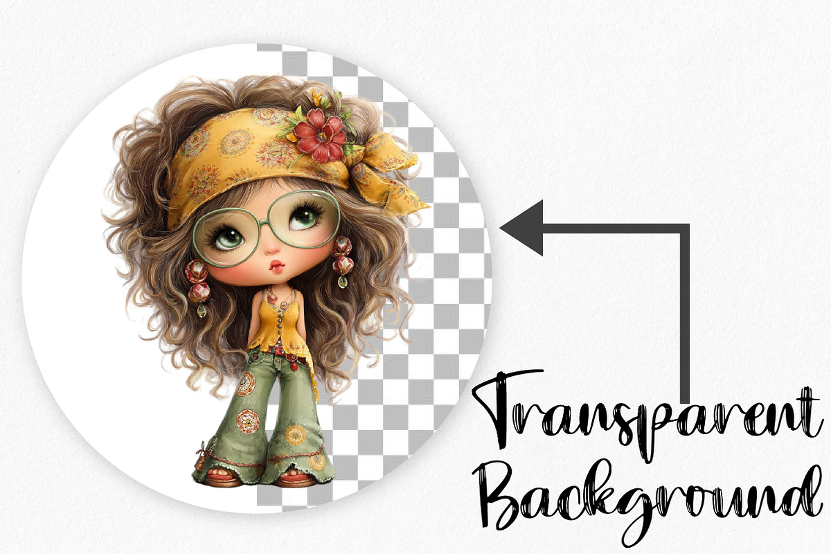 Watercolor Retro Girls Clipart, an Illustration by Canvas Craft (Photo 4 of 8)
