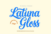 Latuna Gloss - Handrawn Script Font, a Script Font by NuType (Thumbnail 1 of 11)