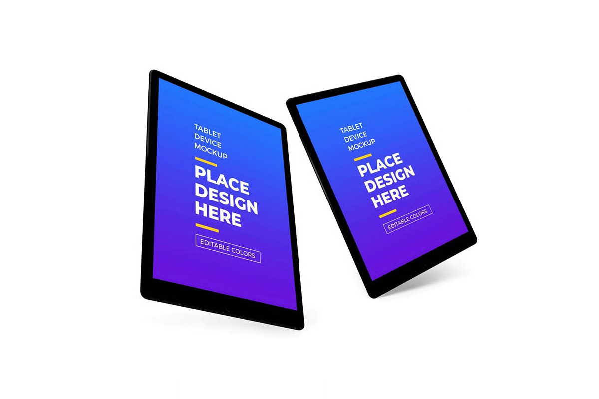 Tablet Device Mockup Template Set, an iPad Mockup by DesignRushMarket (Photo 9 of 11)