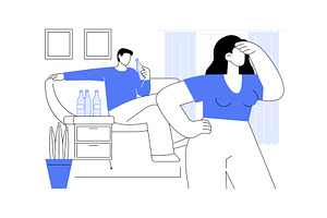 Alcoholism isolated cartoon vector, a Person Illustration by Visual Generation