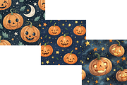 Funny Pumpkin Starry Night Pattern, a Pattern Graphic by FloridPrintables (Thumbnail 6 of 11)