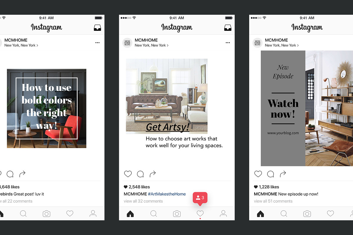 50 Mid-Century Modern Instagram Pack, a Social Media Template by Uno Bello Design Studio (Photo 5 of 5)