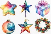 Watercolor Christmas Clipart Bundle, an Illustration by Canvas Craft (Thumbnail 3 of 7)