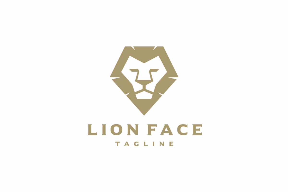 Lion Face Geometric Logo Template, a Branding & Logo Template by yopie (Photo 1 of 3)