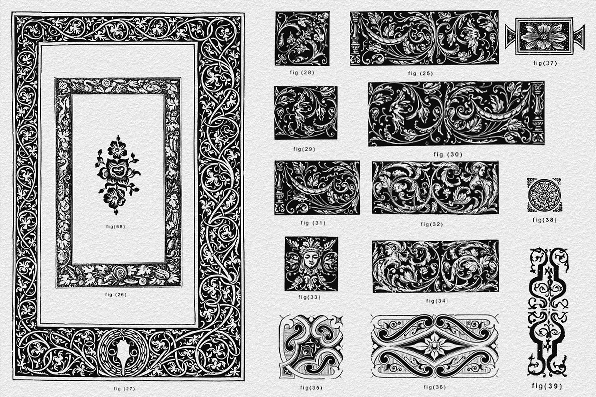 Vintage Frames & Ornaments Designs, a Decorative Illustration by Century Library (Photo 4 of 7)