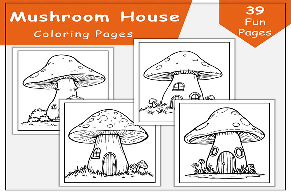 Mushroom Houses Coloring Pages