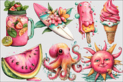 Whimsical Pink Summer Poolside Clipa, an Illustration by Design Market (Thumbnail 5 of 5)