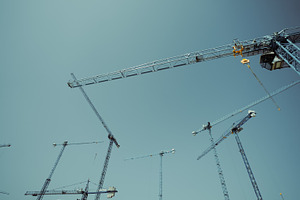 Wide Angle Cranes Overhead, an Industrial Photo by SkyNext
