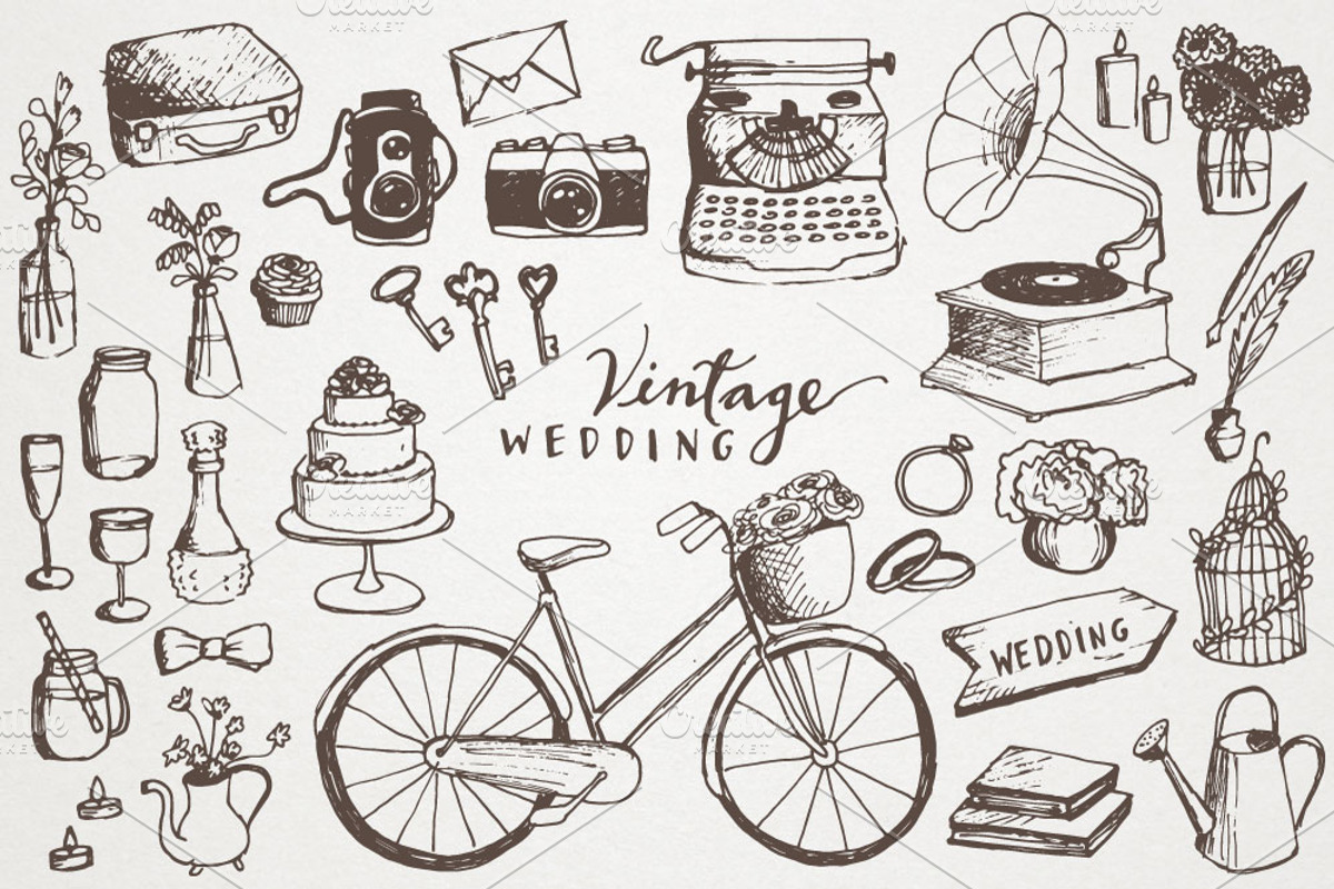 Vintage Wedding Illustrations, an Illustration by Lemonade Pixel (Photo 1 of 4)