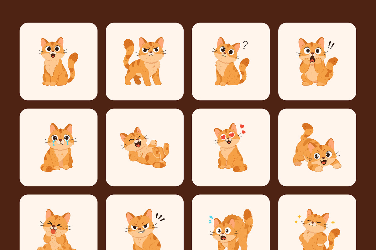 Bundle of Cat Vector Icons, an Emoji Icon by Creative Stall (Photo 9 of 12)